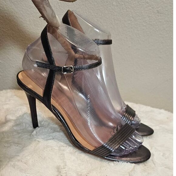 Halston Heritage Silver Metallic Heels Size 6 - Picture 1 of 10